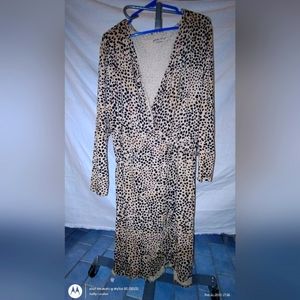 Ava & Viv leopard print faux wrap 4x dress